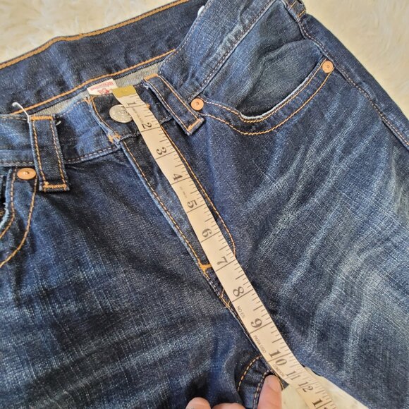 True Religion Mens Bootcut Denim Jeans Sz 34 Blue - Picture 9 of 16